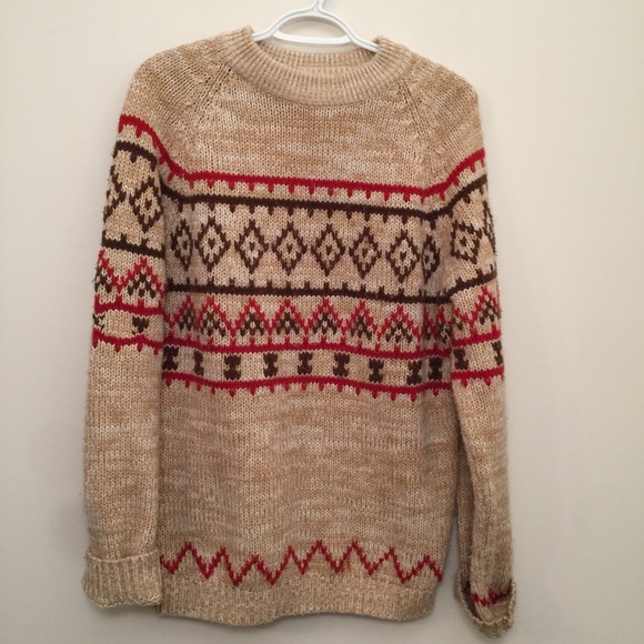 Vintage Sweaters - Vintage | Womens Med Tan Oversized Sweater